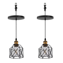 Load image into Gallery viewer, Ceiling Spotlights Remodel Droplight Black Cage Shade Vintage Design Hanging Light Conversion Kit For E26 Ceiling Lamp