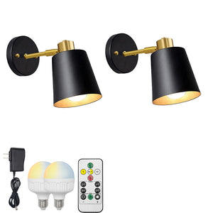 Rechargeable Wireless Adjustable Angle Modern Wall Sconce Remote Dimmable