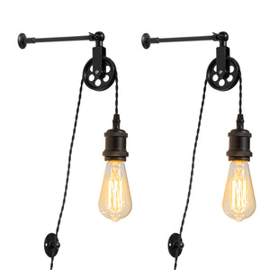 9.8Ft Corded Adjusted Freely Dimmable Wall Sconce Retro Design For Narrow Wood Kitchen Stairs