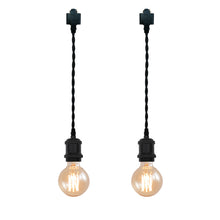 Load image into Gallery viewer, Track Light Fixture Mini E26 Base Black Color Customized Length Hanging Lamp