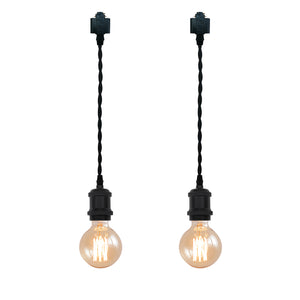 Track Light Fixture Mini E26 Base Black Color Customized Length Hanging Lamp