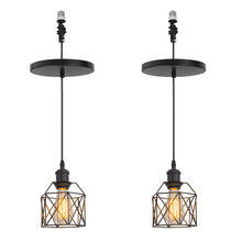Load image into Gallery viewer, Ceiling Spotlights Remodel Pendant Lamp Black Hollow Cage Retro Design Hanging Light Conversion Kit For E26 Ceiling Lamp