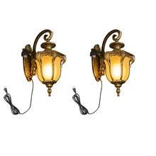 Load image into Gallery viewer, Motion Sensor Light 5.9 Feet Outlet Type Cord Waterproof Outdoors Wall Sconce Gold Vintage Design