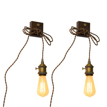 Load image into Gallery viewer, 9.8Feet Plug In Cord Mini Base Wall Lighting Adjustable Wire Length Convenient Hook Install Vintage Design