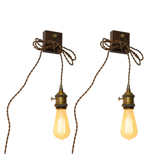 9.8Feet Plug In Cord Mini Base Wall Lighting Adjustable Wire Length Convenient Hook Install Vintage Design