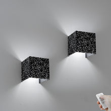 Load image into Gallery viewer, Black &amp; Silver Glass Diamond Square Remote Control Battery Lamp No Wire Required