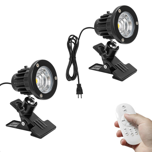 Remote Dimming Waterproof Adjusted Direction Freely Clip Spot Light 9.8 Feet Plug in Cord
