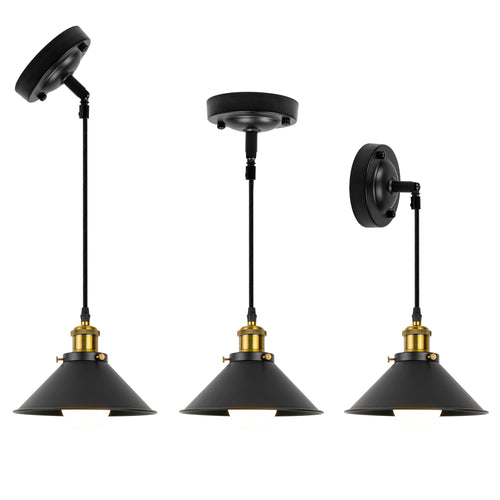 Sloped Position Rechargeable Battery Remote Ceiling Light Fixture Black Metal  Hanging Lamp Inclined Roof