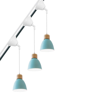 Sloped Position Track Light E26 Base Blue Shade Modern Adjusted or Fixed Hanging Lamp Inclined Roof