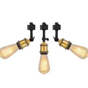 3-Pack Rotatable Tilt Adjustable Track Light Six Colors E26 Base Accent Lighting Vintage Design