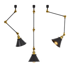 Load image into Gallery viewer, Adjustable Angle Direction Track Lamp E26 Base Vintage Copper With Black Shade Clashing Colors Metal Tracking Light