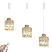 Load image into Gallery viewer, Dimmable Remote Control Wide Range Lighting Wood White Petal Pattern Shade Retro Track Light