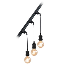Load image into Gallery viewer, 3-Pack Track Light Fixture Mini E26 Base Customized Length Hanging Lamp Sloped Position Roof