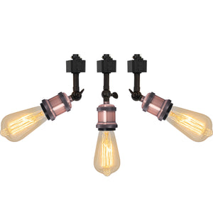 3-Pack Rotatable Tilt Adjustable Track Light Six Colors E26 Base Accent Lighting Vintage Design