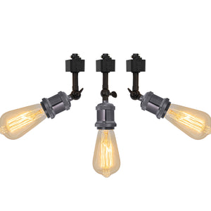 3-Pack Rotatable Tilt Adjustable Track Light Six Colors E26 Base Accent Lighting Vintage Design