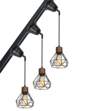Load image into Gallery viewer, Sloped Position Track Light E26 Walnut Base Hollow Shade Adjusted Retro Hanging Lamp Inclined Roof