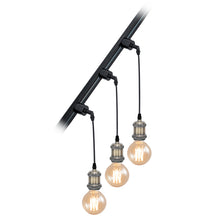 Load image into Gallery viewer, 3-Pack Track Light Fixture Mini E26 Base Customized Length Hanging Lamp Sloped Position Roof