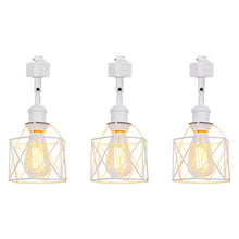 Load image into Gallery viewer, White Hollow Cage Metal Shade Track Light Rotated Tilt Adjustable Accent Lighting Vintage Design