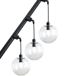 Sloped Position Track Light Fixture E26 Base Globe Glass Modern Design Hanging Lamp Inclined Roof