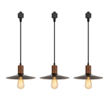 Load image into Gallery viewer, Vintage Track Light Wood/Walnut E26 Base Metal Shade Multi Options Customized Adjusted Height Freely