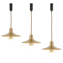 Load image into Gallery viewer, RGB LED Bulb With Remote Corded Dimmable Adjust Height Brass Track Pendant Light