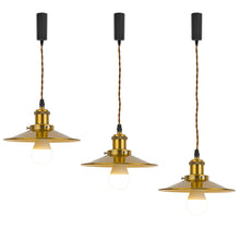 Load image into Gallery viewer, RGB LED Bulb With Remote Corded Dimmable Adjust Height Gold Track Pendant Light