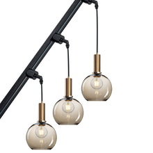 Load image into Gallery viewer, Glass Amber Lampshade Sloped Position Track Light Fixture E26 Base Modern Design Hanging Lamp Inclined Roof