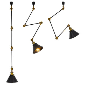 Adjustable Angle Direction Track Lamp E26 Gold Bronze Mini Base Black Metal Vintage Design Lighting