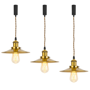 Track Pendant Lights Freely Adjustable Cord Brass Finish Hanging Lamp Loft Kitchen Sink Lamp Vintage Design