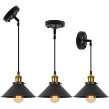 Load image into Gallery viewer, Sloped Position Rechargeable Battery Remote Ceiling Light Fixture Black Metal  Hanging Lamp Inclined Roof