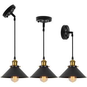 Sloped Position Rechargeable Battery Remote Ceiling Light Fixture Black Metal  Hanging Lamp Inclined Roof