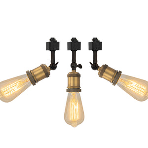 3-Pack Rotatable Tilt Adjustable Track Light Six Colors E26 Base Accent Lighting Vintage Design