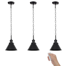 Load image into Gallery viewer, Rechargeable Battery Smart LED Bulb Remote Control Pendant Light Iron Chain Black Metal Light