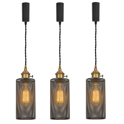 Track Pendant Lights Freely Adjustable Cord Black Metal Hollow Shade Loft Kitchen Sink Lamp