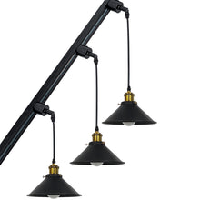 Load image into Gallery viewer, Sloped Position Track Light Fixture E26 Base Black Metal Vintage Design Hanging Lamp Inclined Roof