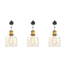 Load image into Gallery viewer, White Hollow Cage Metal Shade Track Light Rotated Tilt Adjustable Accent Lighting Vintage Design