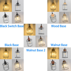 Hanging Light Plug In Outlet Corded Modern Crystal Shade E26 Base Living Lamp