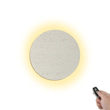 Load image into Gallery viewer, Stone Textured Round Handmade White High Quality Home Decor Convenient Hook Wall Sconce Go Wire-Free Battery Background Light