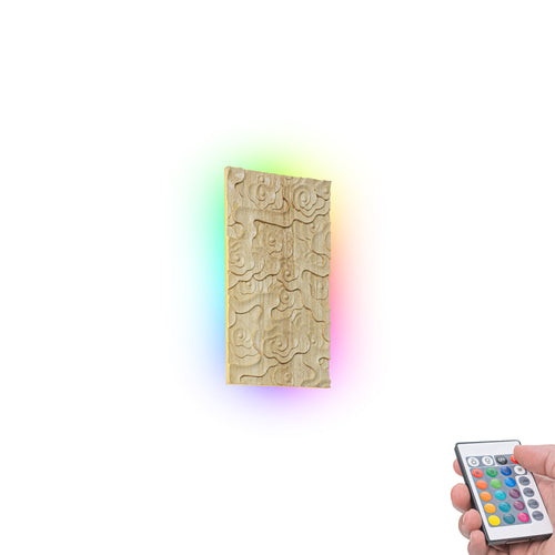 Fine Carved Handmade Wooden High Quality Home Decor Convenient Hook Rectangular Wall Sconce Go Wire-Free Battery Light