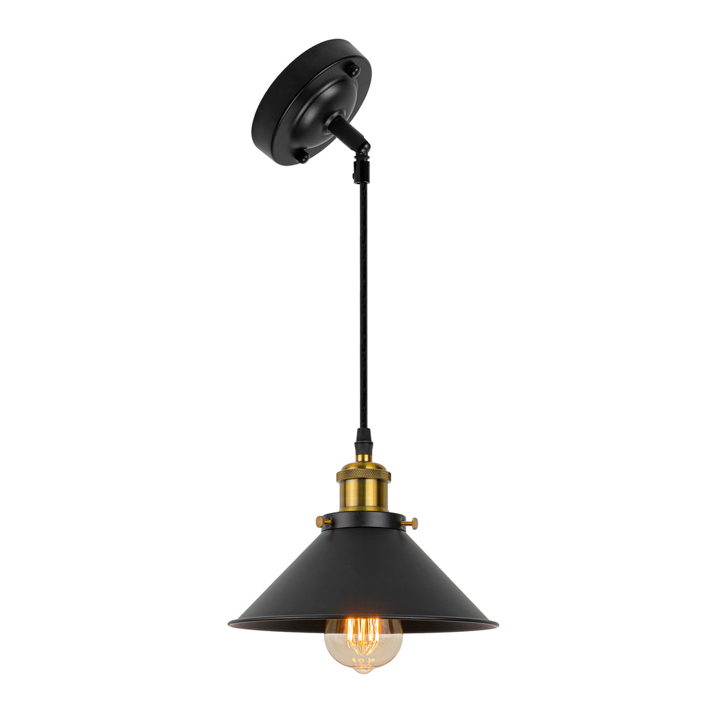 Sloped Position Rechargeable Battery Remote Ceiling Light Fixture Black Metal  Hanging Lamp Inclined Roof