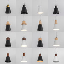 Load image into Gallery viewer, Sloped Position Track Light E26 Wooden Base Metal Shade Adjusted Retro Hanging Lamp Inclined Roof