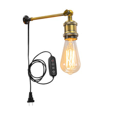Load image into Gallery viewer, Dimming Timer Mini Bracket (3.3 cm Diameter) Wired Wall Lamp Easy Install E26 Base Vintage Design Adjusted Angle Mounting Narrow Wood for Bar Loft Home(No Bulb)