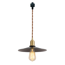 Load image into Gallery viewer, Track Mount Lighting Black Dia 10.2&quot; Shade Brass Base Kitchen Island Light Retro Design