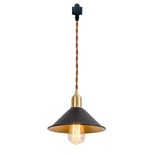 Load image into Gallery viewer, Track Mount Lighting Black Outer Gold Inner Shade Brass Base Kitchen Island Light Retro Design