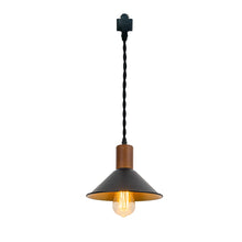 Load image into Gallery viewer, Track Mount Lighting Walnut Base Pendant Kitchen Island Light Black Outer Gold Inner Lamp(DZ22)
