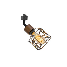 Load image into Gallery viewer, Walnut/Wood Base Black Cage Track Light Adjusted Angle Lighting Vintage Design