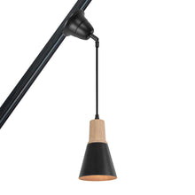 Load image into Gallery viewer, Sloped Position Track Light E26 Wooden Base Metal Shade Adjusted Retro Hanging Lamp Inclined Roof