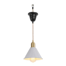 Load image into Gallery viewer, Ceiling Spotlight Remodel E26 Brass Base White Metal Shade Hanging Light Conversion Kit