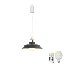 Load image into Gallery viewer, Rechargeable Battery Adjustable Cord Pendant Light French Gold Base With Metal Shade Smart LED Bulbs with Remote Retro Design