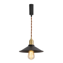 Load image into Gallery viewer, Track Mount Lighting Black Metal Shade Brass Base Pendant Kitchen Island Light Retro Design DZ22x6